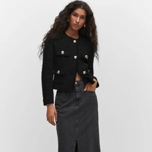 Mango Tweed Jacket with Pockets